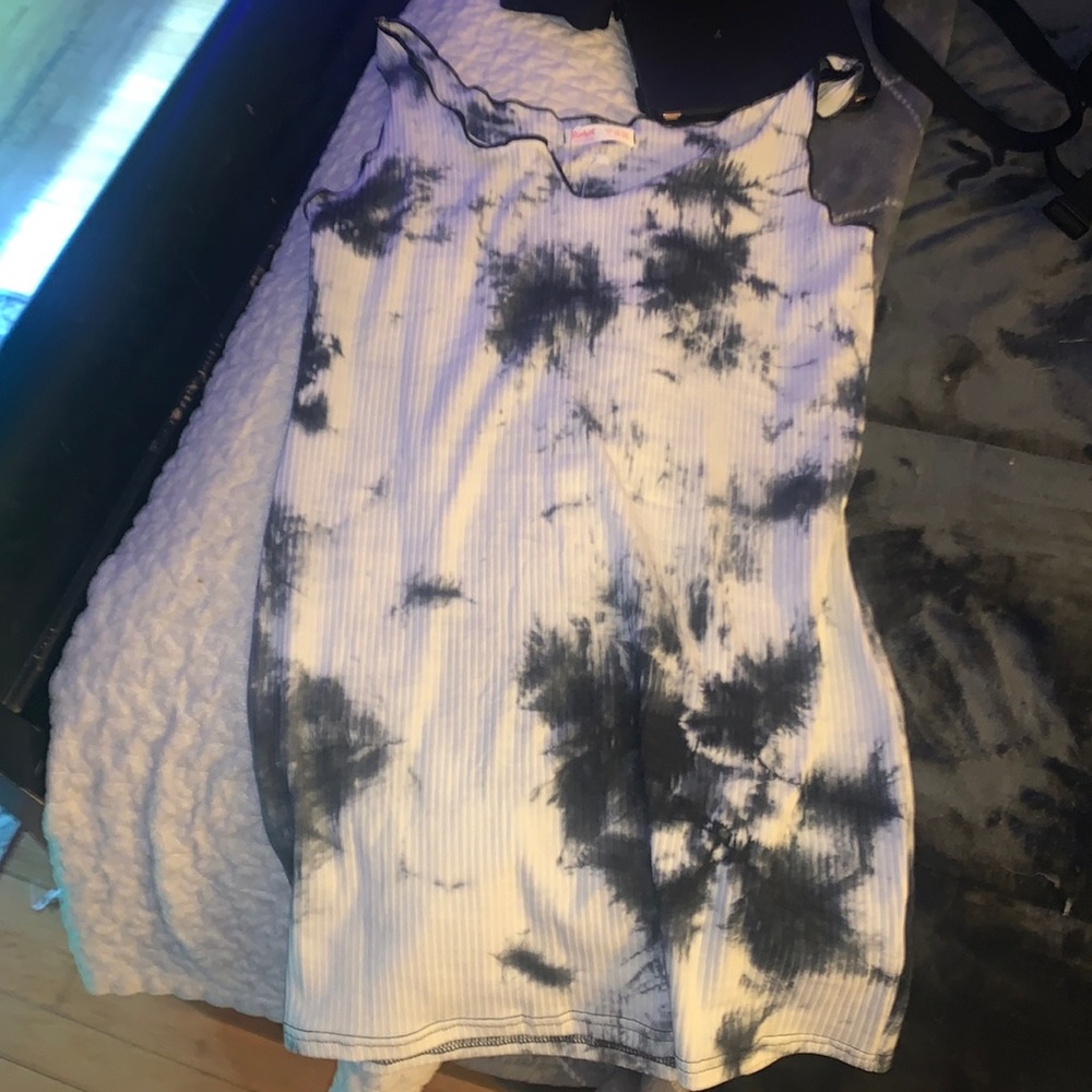 Black and white tie-dye sundress